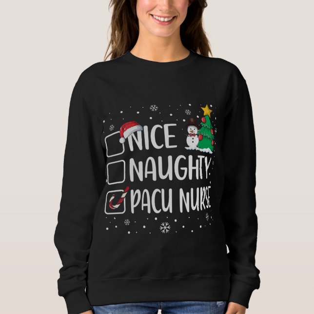 Sweatshirt Nice Naughty Pacu Nurse Funny Christmas Pajama Xma (Devant)