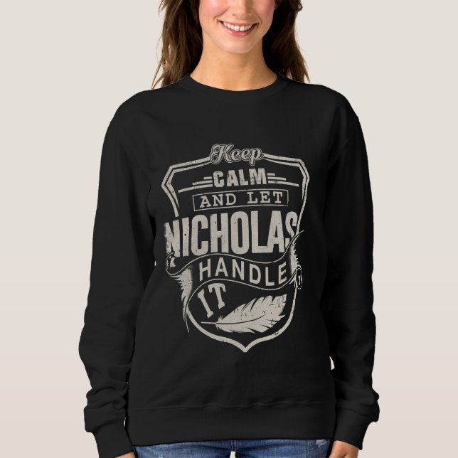 Sweatshirt Nicholas Prénom Chemise Nicholas Nom Anniversaire (Devant)