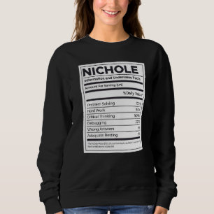 Sweatshirt Nichole Information sur la nutrition Problème de r