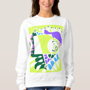 Sweatshirt Nid d'oiseau - Oreiller blanc vert pastel