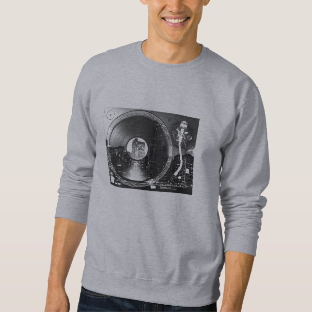 Sweatshirt Night city on the record player (Devant)