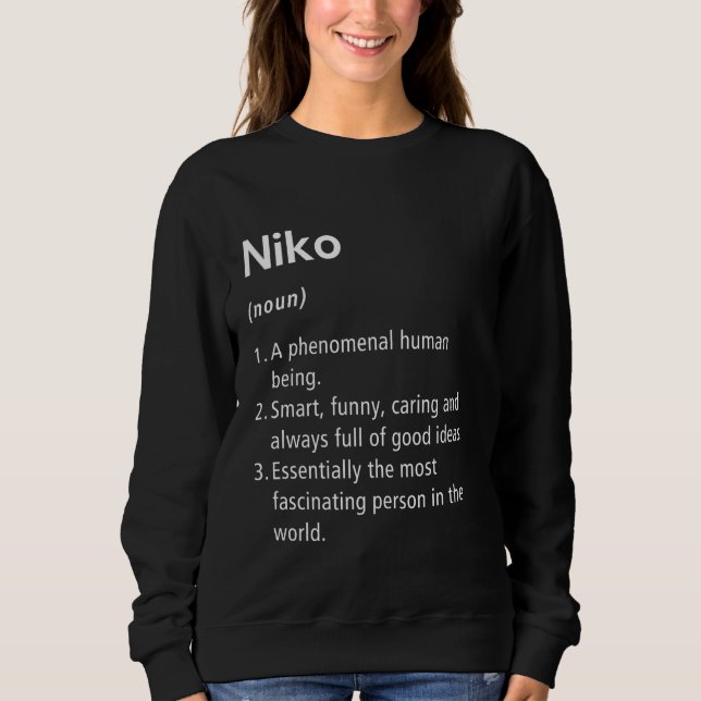 Sweatshirt Niko Nom Définition Drôle Dictionnaire (Devant)