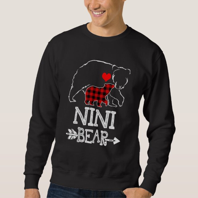 Sweatshirt Nini Bear Buffalo Plaid Christmas Family Pajama (Devant)
