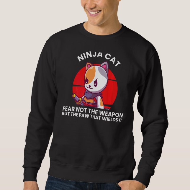 Sweatshirt Ninja Cat Ninjas Karate Warrior Graphisme (Devant)