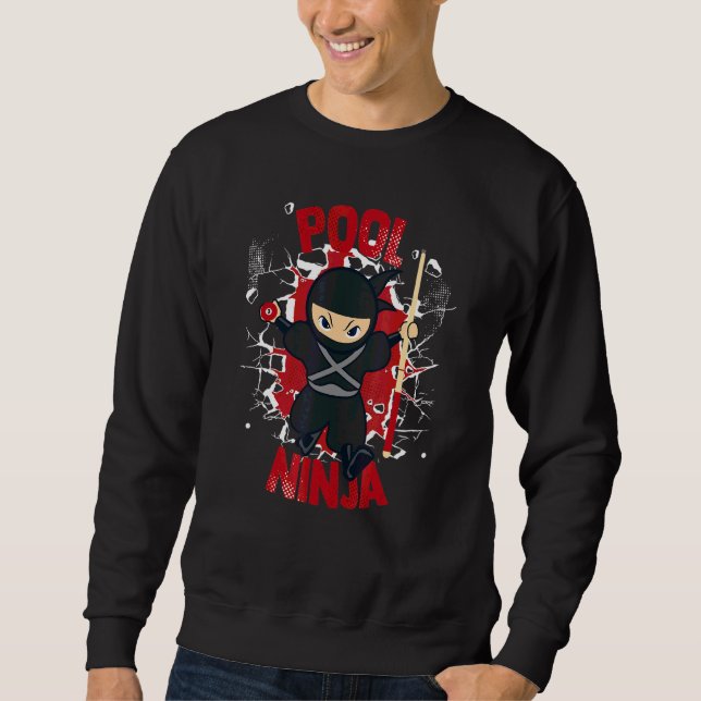 Sweatshirt Ninja de piscine Billes de snooker de piscine Joue (Devant)
