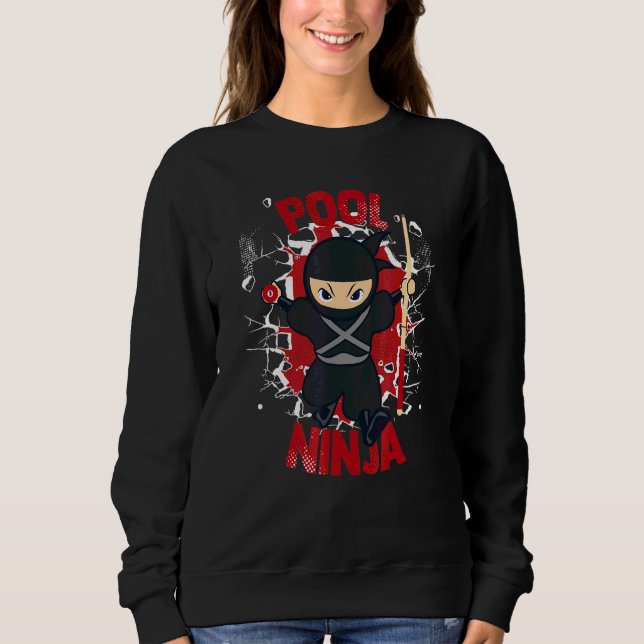 Sweatshirt Ninja de piscine Billes de snooker de piscine Joue (Devant)
