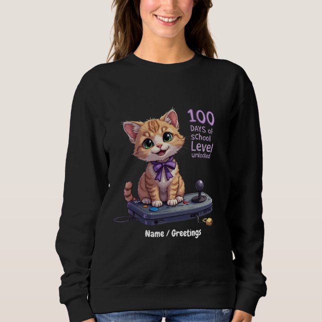 Sweatshirt Niveau 100 Jours d'école Débloqué Célébrez (Devant)