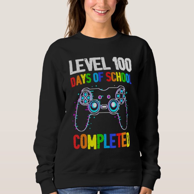 Sweatshirt Niveau 100 Jours D'École Jeux Vidéos Complets Garç (Devant)