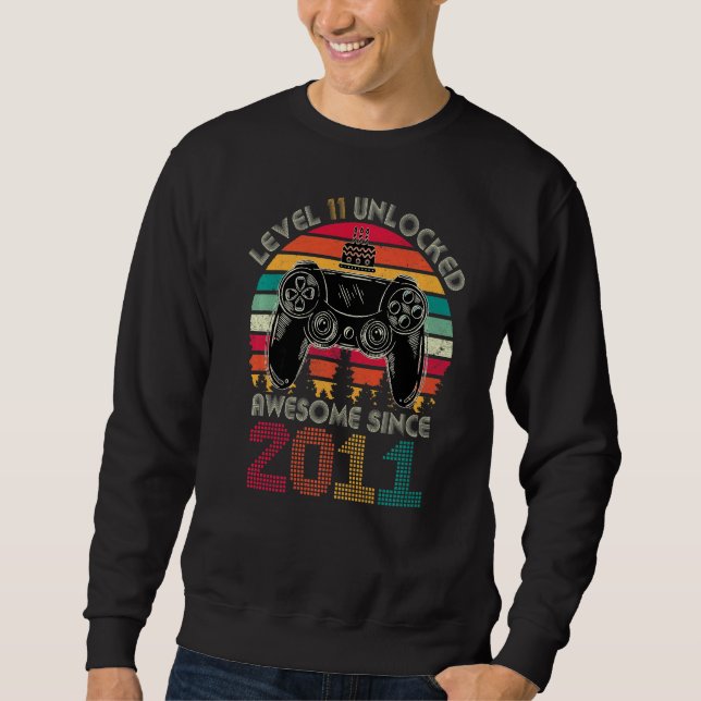 Sweatshirt Niveau 11 Déverrouillé Awesome 2011 Jeu 11 Ans Ga (Devant)