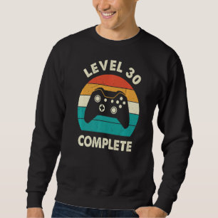 Sweatshirt Niveau 30 Gamer vidéo complet 30e Mariage Aniver