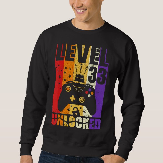 Sweatshirt Niveau 33 Anniversaire déverrouillé Niveau 33e ann (Devant)