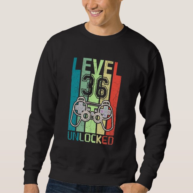 Sweatshirt Niveau 36 Jeu vidéo déverrouillé 36e anniversaire  (Devant)