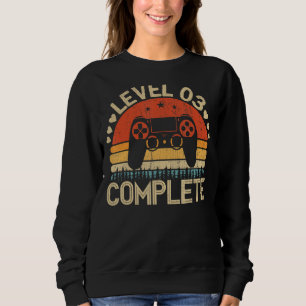 Sweatshirt Niveau 3 Complet Retro Gamer Graphisme 3ème Annive