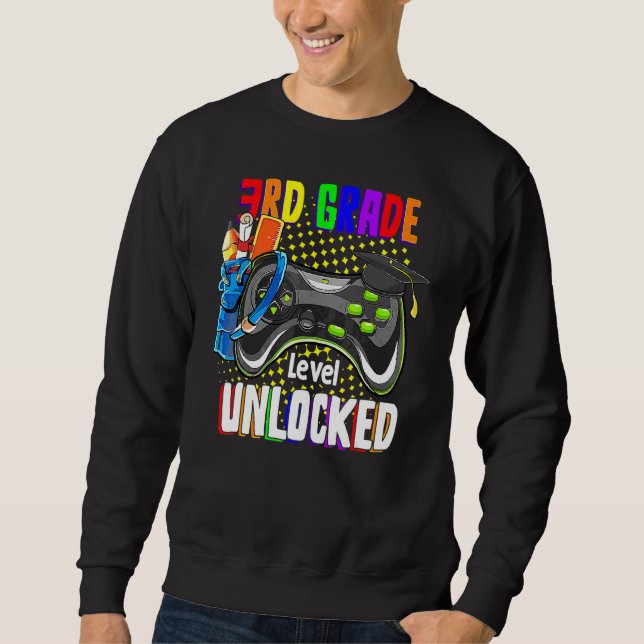 Sweatshirt Niveau 3e Débloqué Vidéo Game Boy Retour À L'École (Devant)
