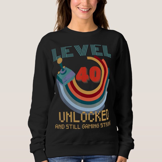 Sweatshirt Niveau 40 Déverrouillé Jeu vidéo 40e anniversaire  (Devant)
