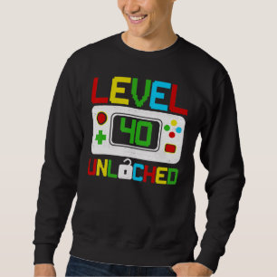 Sweatshirt Niveau 40 Jeu vidéo déverrouillé 40e anniversaire
