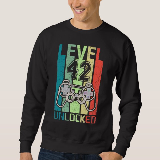 Sweatshirt Niveau 42 Déverrouillé Jeu vidéo 42e anniversaire  (Devant)