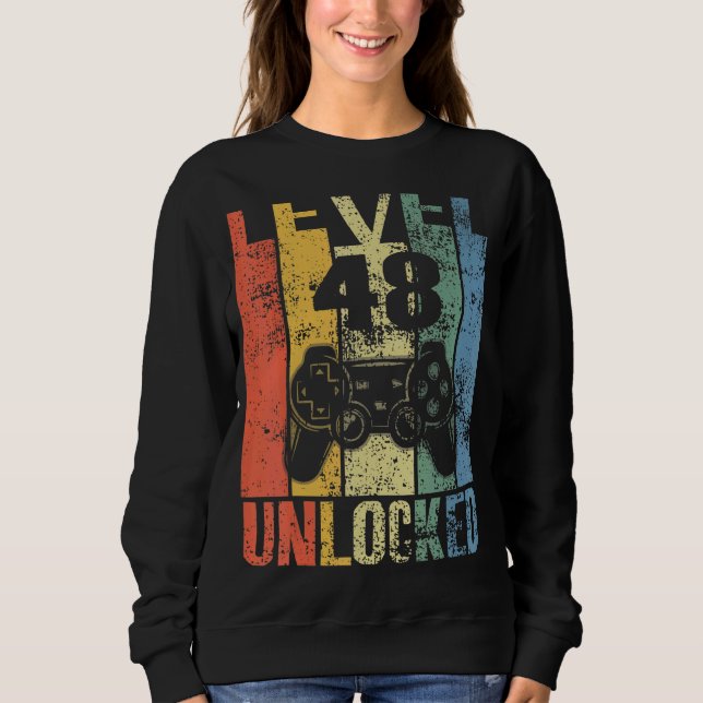 Sweatshirt Niveau 48 Déverrouillé 48e anniversaire pour les j (Devant)