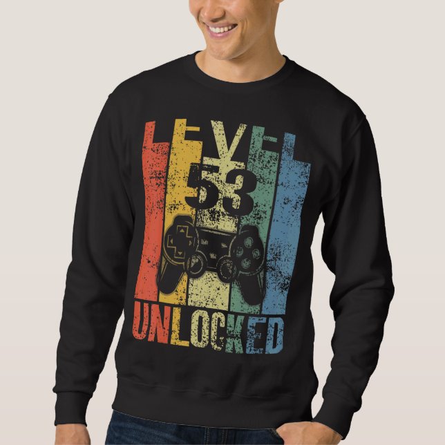 Sweatshirt Niveau 53 Déverrouillé 53e anniversaire pour les j (Devant)