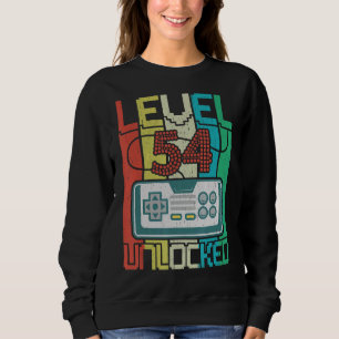 Sweatshirt Niveau 54 Jeu vidéo déverrouillé 54e anniversaire