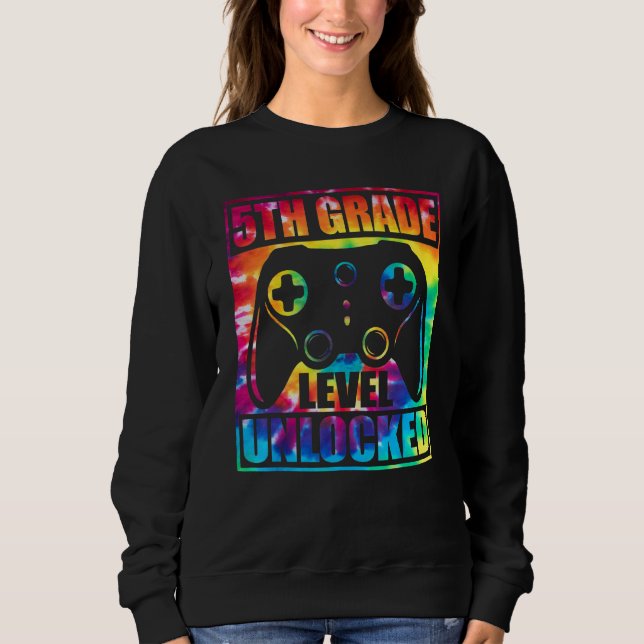 Sweatshirt Niveau 5e débloqué jeu vidéo de rentrée scolaire (Devant)