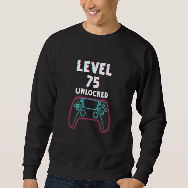 Sweatshirt Niveau 75 Déverrouillé Jeu vidéo Joueur Anniversai (Devant)