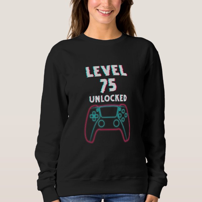 Sweatshirt Niveau 75 Déverrouillé Jeu vidéo Joueur Anniversai (Devant)