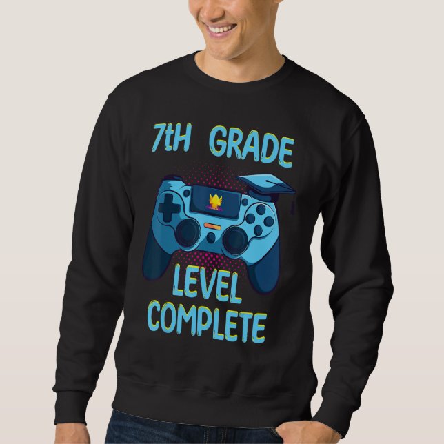 Sweatshirt Niveau 7e année complété Dernier jour d'école  Dip (Devant)