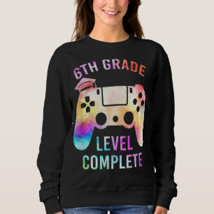 Sweatshirt Niveau de 6e année coloré Terminé Gamer Graduation