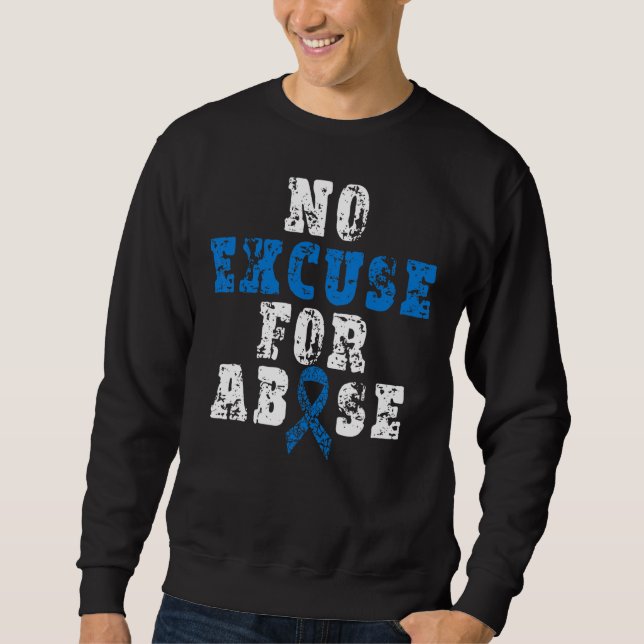 Sweatshirt No For Child Abuse Excuse Prevention Mois Blue Ri (Devant)