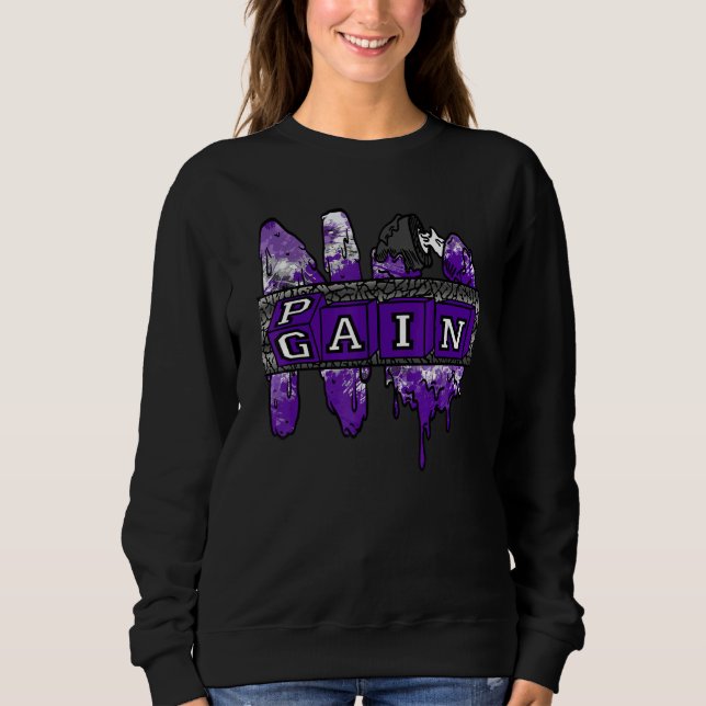 Sweatshirt No Pain No Gain Yup Retro Dark Iris 3s Unisex Matc (Devant)