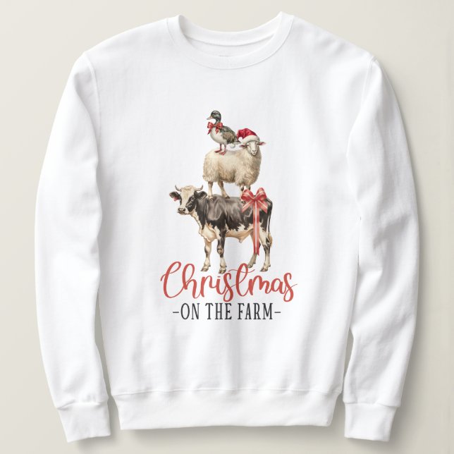 Sweatshirt Noël à la ferme Barnyard animal (Design devant)