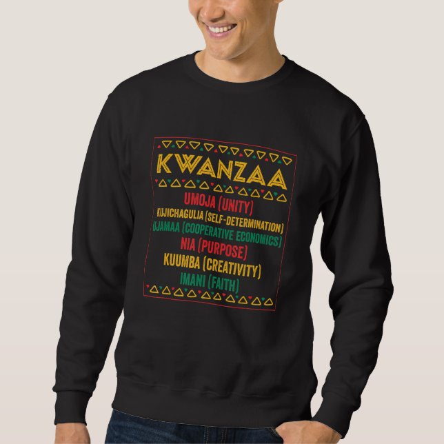 Sweatshirt Noël Africain Américain Merry Kwanzaa (Devant)