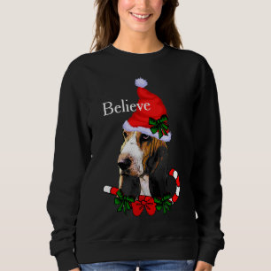Sweatshirt Noël aux amoureux de Basset Hound