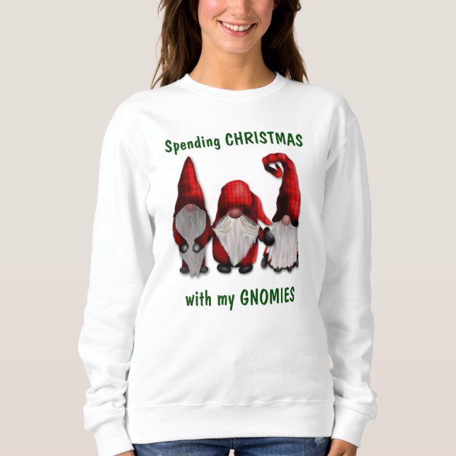 Sweatshirt Noël avec mes Gnomies (Devant)
