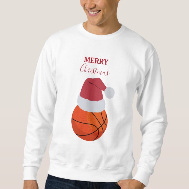 Sweatshirt Noël Basket-ball Sports Ball Party (Devant)