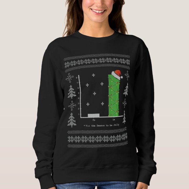 Sweatshirt Noël Carol Math Bar Graphe de Noël laid (Devant)