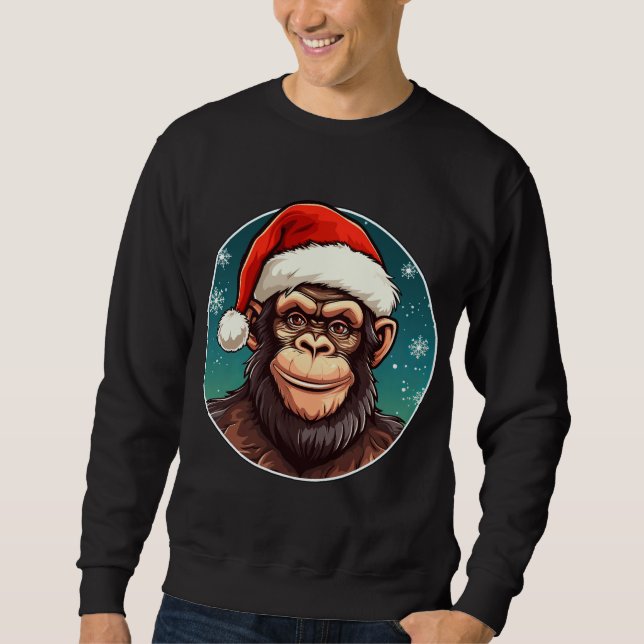 Sweatshirt Noël chimpanzé (Devant)