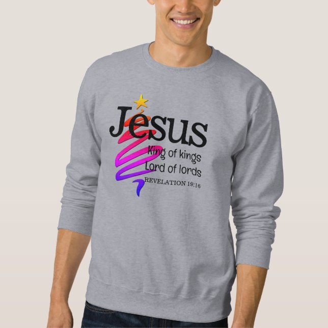 Sweatshirt Noël chrétien JÉSUS ROI DES ROIS (Devant)