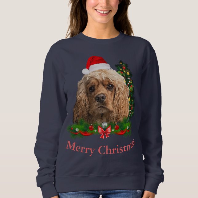 Sweatshirt Noël cocker spaniel  (Devant)