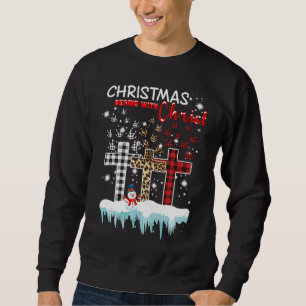 Sweatshirt Noël commence avec Christ ASL Cross Christian S