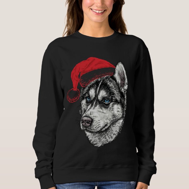 Sweatshirt Noël Cute Husky (Devant)