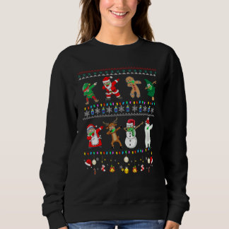 Sweatshirt Noël Dabbing Père Noël Elf Et Amis Mask Boys