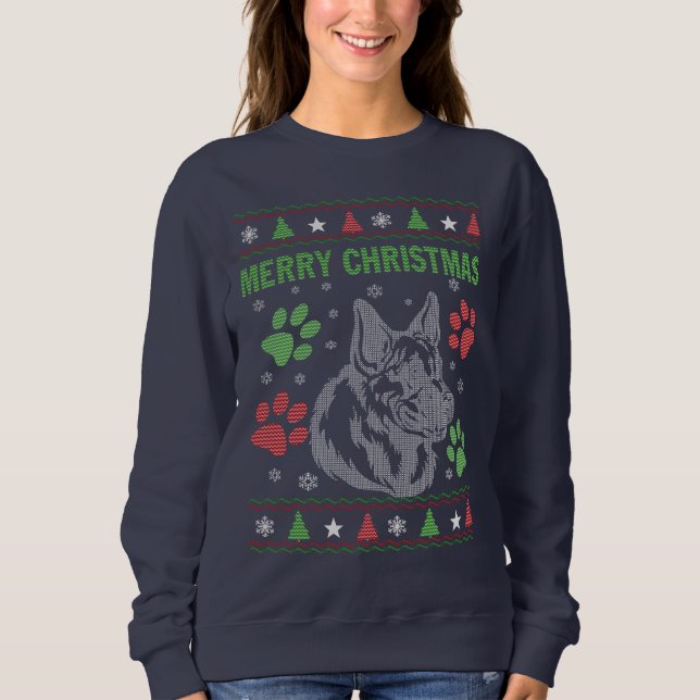 Sweatshirt Noël de berger allemand (Devant)
