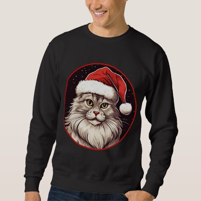 Sweatshirt Noël de chat (Devant)