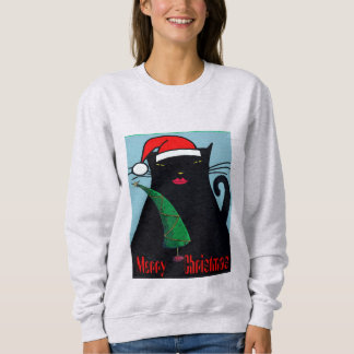 Sweatshirt Noël de chat noir