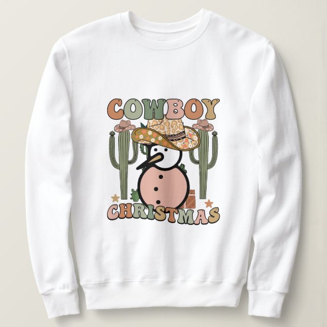 Sweatshirt Noël de Cowboy (Design devant)