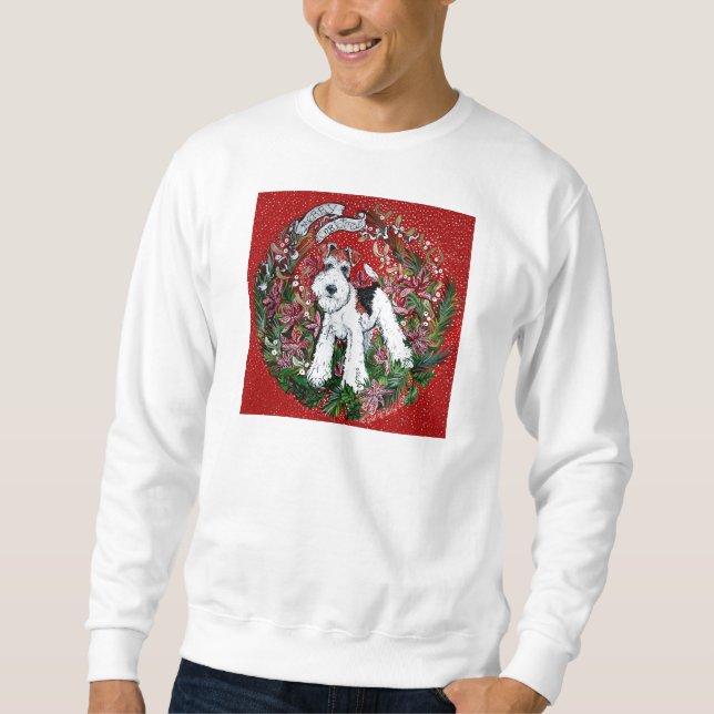 Sweatshirt Noël de Fox Terrier de fil (Devant)