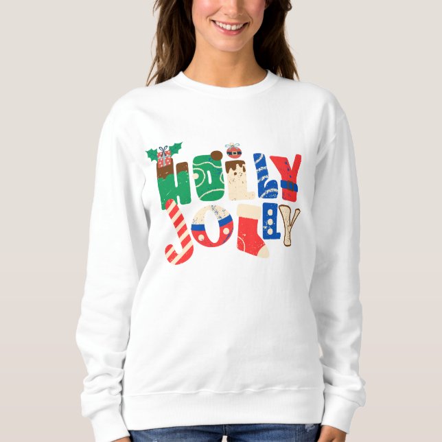 Sweatshirt Noël de la couleur hoIly (Devant)