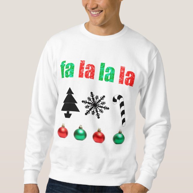 Sweatshirt Noël de La de La de La de fa (Devant)
